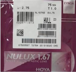 Очковая линза Hoya NULUX 1.67 Hi-Vision LongLife 