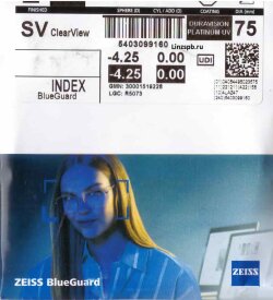Очковая линза  ZEISS Single Vision ClearView 1.6 PhotoFusion X DuraVision Platinum UV 